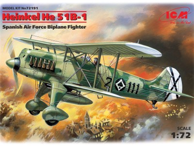 ICM 72191 1:72 Heinkel He-51B Spanish Nationalist Air Force fighter-biplane