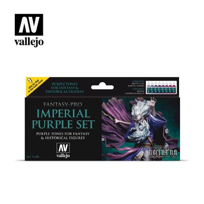 VALLEJO 74104 Fantasy Pro Imperial Purple Set [PAINT SET]