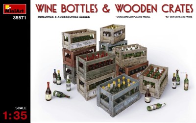 MINIART 35571 1:35 Wine Bottles & Wooden Crates
