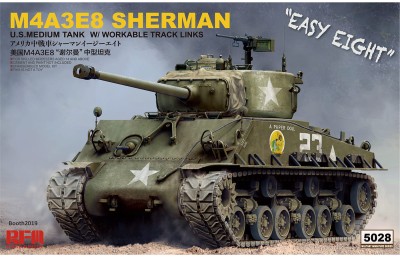 Rye Field Model RM5028 1:35 M4A3E8 Sherman w/workable track links and torsion bars