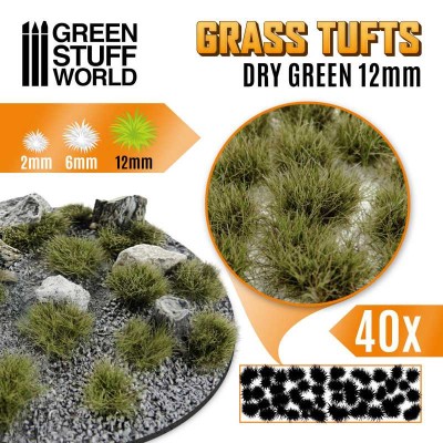 GSW 10664 Grass TUFTS 12mm - Dry Green (trawki samoprzylepne)