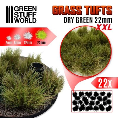 GSW 11449 Grass TUFTS XXL 22mm - Dry Green (trawki samoprzylepne)