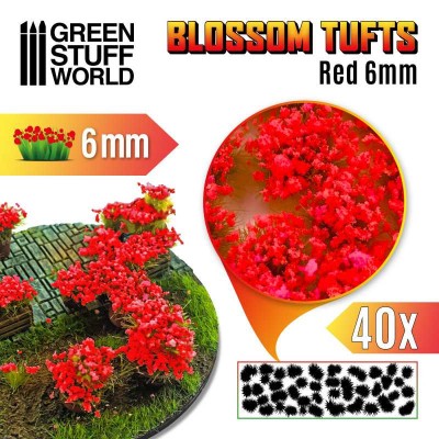 GSW 9280 Blossom TUFTS 6mm - Red Flowers (trawki samoprzylepne)