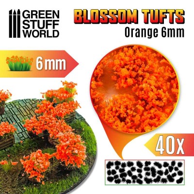GSW 9281 Blossom TUFTS 6mm - Orange Flowers (trawki samoprzylepne)