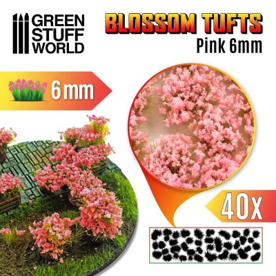 GSW 11336 Blossom TUFTS 6mm - Pink Flowers (trawki samoprzylepne)