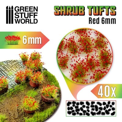 GSW 1366 Shrubs TUFTS 6mm - Red (trawki samoprzylepne)