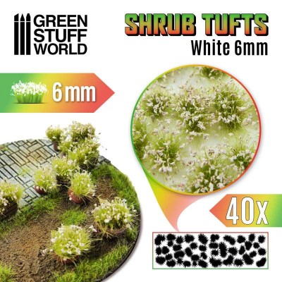 GSW 1307 Shrubs TUFTS 6mm - White (trawki samoprzylepne)