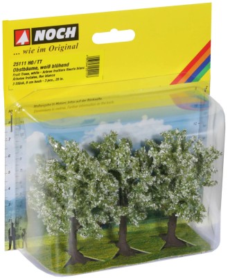 NOCH 25111 DRZEWO OWOCOWE biały kwiat 8cm (op. 3 sztuki)