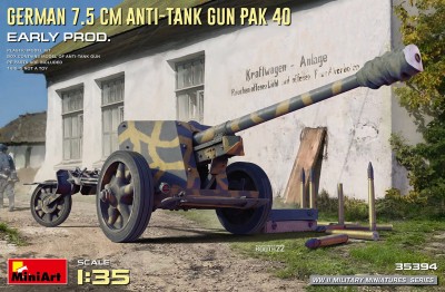 MINIART 35394 1:35 German 7.5cm Anti-Tank Gun PaK 40. Early Prod.