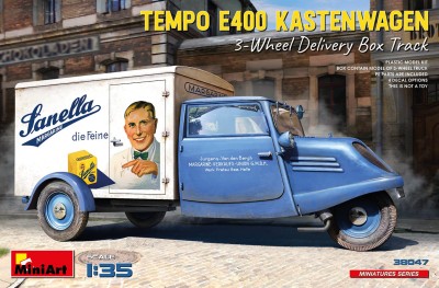 MINIART 38047 1:35 Tempo E400 Kastenwagen 3-Wheel Delivery Box Track