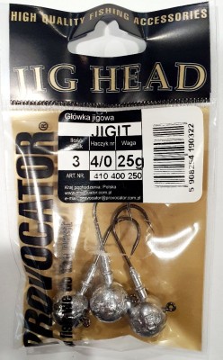 GŁÓWKA JIGOWA PROVOCATOR hak nr 4/0 waga 25g opak. 3szt