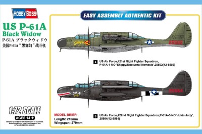 HOBBY BOSS 87261 1:72 US P-61A Black Widow