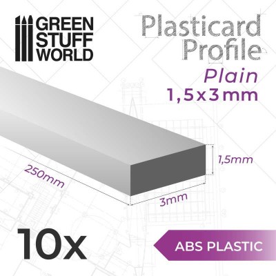 GSW 9121 ABS Plasticard - Profile PLAIN 3mm (op. 10szt) 