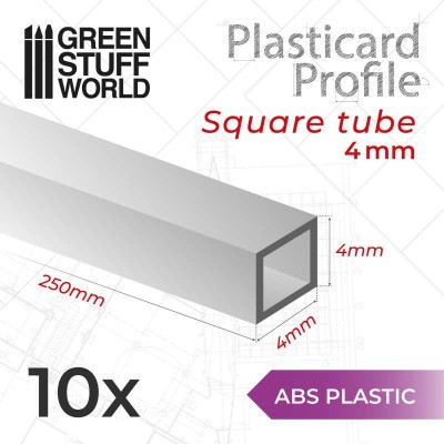 GSW 9118 ABS Plasticard - Profile SQUARED TUBE 4mm (op. 10szt)