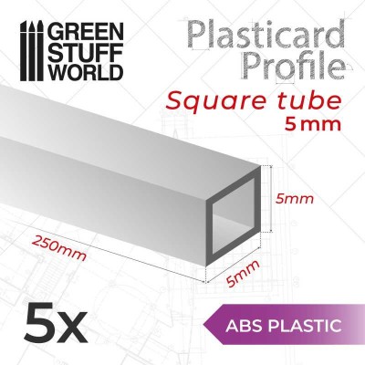 GSW 9119 ABS Plasticard - Profile SQUARED TUBE 5mm (op. 5szt) 