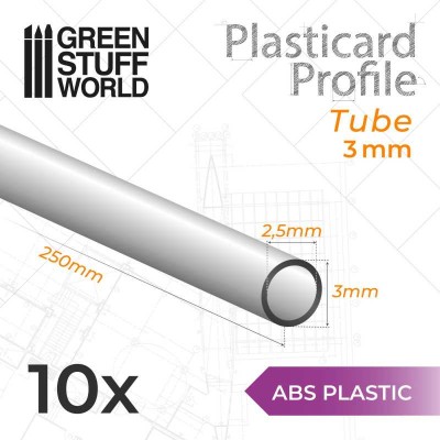 GSW 9113 ABS Plasticard - Profile TUBE 3mm (op. 10szt) 