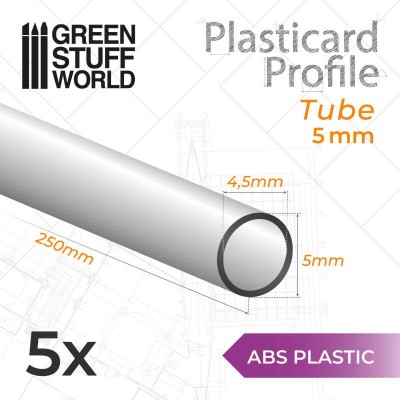 GSW 9115 ABS Plasticard - Profile TUBE 5mm (op. 5szt)