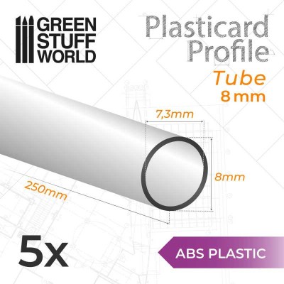 GSW 9116 ABS Plasticard - Profile TUBE 8mm (op. 5szt) 