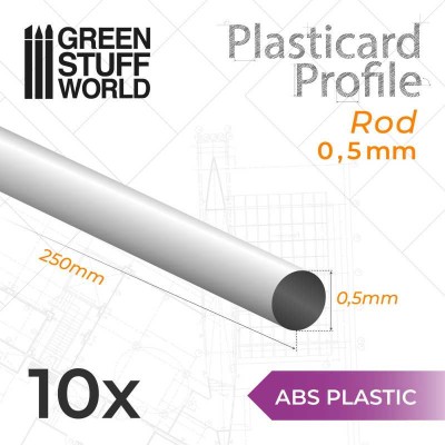 GSW 9171 ABS Plasticard - Profile ROUND ROD 0,5mm (op. 10szt)