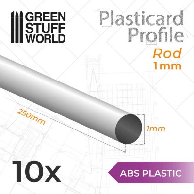 GSW 9172 ABS Plasticard - Profile ROUND ROD 1mm (op. 10szt) 