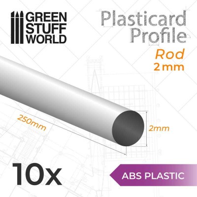 GSW 9173 ABS Plasticard - Profile ROUND ROD 2mm (op. 10szt) 