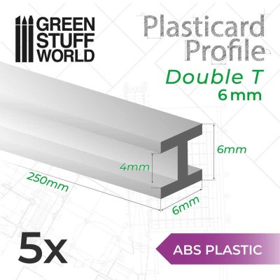 GSW 9219 ABS Plasticard - Profile H-Beam Columns 6mm (op. 5szt)