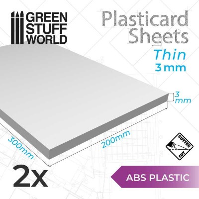 GSW 9109 ABS Plasticard A4 - 3mm Thin COMBO (op. 2szt)