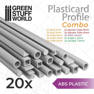 GSW 9128 ABS Plasticard Profile - COMBO 20x Variety Pack