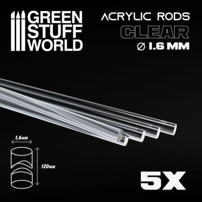 GSW 9856 Acrylic Rods - Round 1.6mm CLEAR (akrylowe pręty)