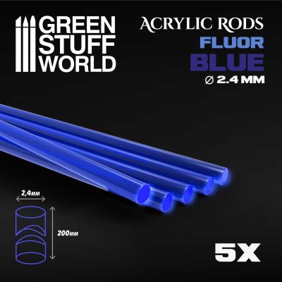 GSW 9253 Acrylic Rods - Round 2.4mm Fluor BLUE (akrylowe pręty) 