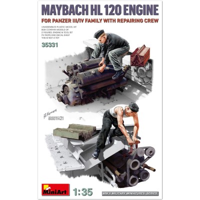MINIART 35331 1:35 Maybach HL 120 Engine for Panzer III/IV Family with Repair Crew