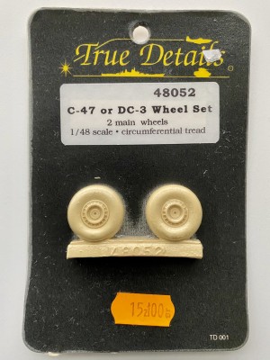 TRUE DETAILS 48052 1:48 C-47/DC 3 Wheel Set