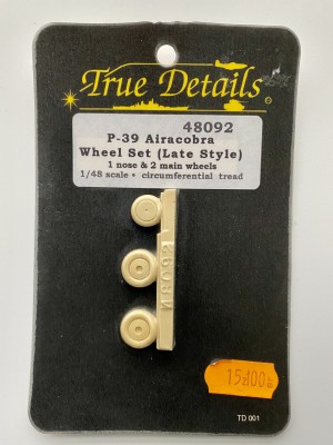 TRUE DETAILS 48092 1:48 P-39/P-63 Airacobra Wheel Set