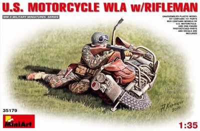 MINIART 35179 1:35 U.S. Motorcycle WLA w/Rifleman