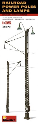 MINIART 35570 1:35 Railroad Power Poles & Lamps