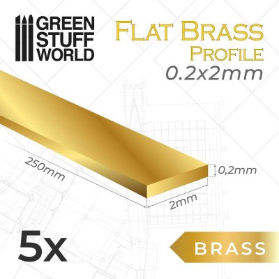 GSW 11131 Flat Brass Profile 0,2 x 2mm (op. 5szt) (profil mosiężny)