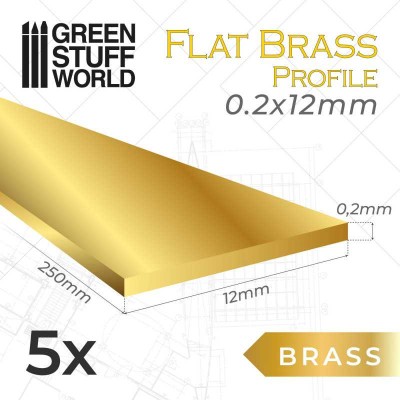 GSW 11134 Flat Brass Profile 0,2 x 12mm (op. 5szt) (profil mosiężny)