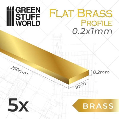 GSW 11130 Flat Brass Profile 0,2 x 1mm (op. 5szt) (profil mosiężny)