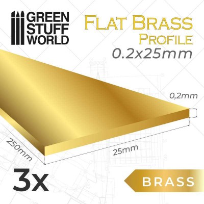 GSW 11135 Flat Brass Profile 0,2 x 25mm (op. 3szt) (profil mosiężny) 