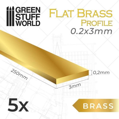 GSW 11132 Flat Brass Profile 0,2 x 3mm (op. 5szt) (profil mosiężny)