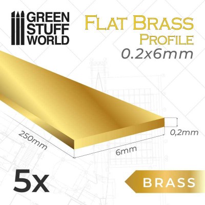 GSW 11133 Flat Brass Profile 0,2 x 6mm (op. 5szt) (profil mosiężny)