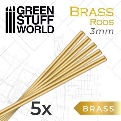 GSW 9334 Pinning BRASS Rods 3mm (op. 5szt) (pręty mosiężne)