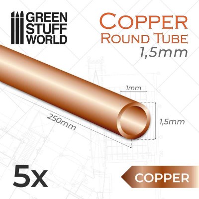 GSW 11047 Round COPPER tube 1,5mm (op. 5szt) (rurka miedziana)
