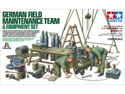 TAMIYA 37023 1:35 German Field Maintenance Team & Equipment Set