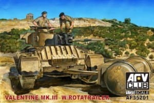 AFV CLUB 35201 1:35 Valentine Mk. III with Rotatrailer