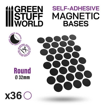 GSW 10863 Magnetic Sheet - Round 32mm SELF-ADHESIVE (arkusz magnetyczny)