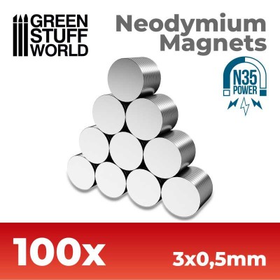 GSW 9060 Neodymium Magnets 3x0,5mm - 100 units (N35)