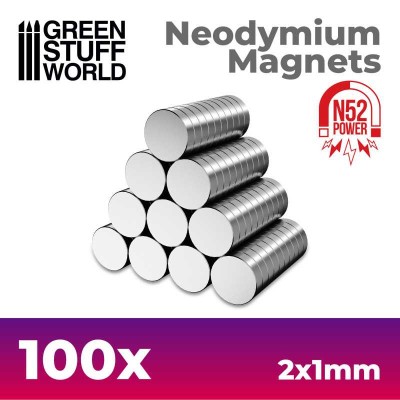 GSW 11600 Neodymium Magnets 2x1mm - 100 units (N52)