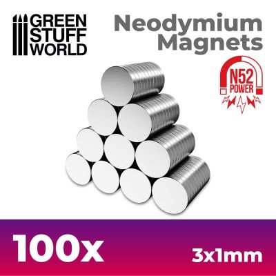 GSW 9263 Neodymium Magnets 3x1mm - 100 units (N52)