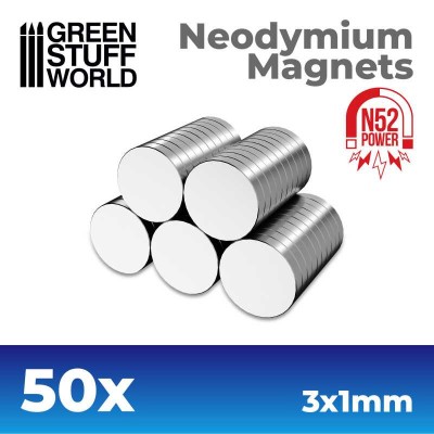 GSW 9259 Neodymium Magnets 3x1mm - 50 units (N52)